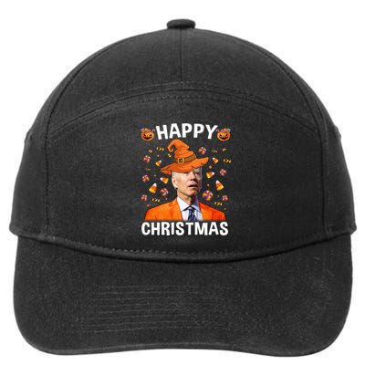 Funny Joe Biden Happy Halloween Happy Christmas 7-Panel Snapback Hat