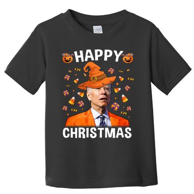 Funny Joe Biden Happy Halloween Happy Christmas Toddler T-Shirt