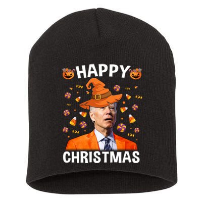 Funny Joe Biden Happy Halloween Happy Christmas Short Acrylic Beanie