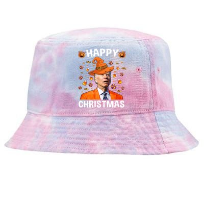 Funny Joe Biden Happy Halloween Happy Christmas Tie-Dyed Bucket Hat