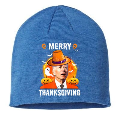 Funny Joe Biden Confused Merry Thanksgiving For Halloween Sustainable Beanie