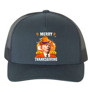 Funny Joe Biden Confused Merry Thanksgiving For Halloween Yupoong Adult 5-Panel Trucker Hat