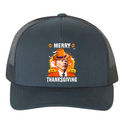 Funny Joe Biden Confused Merry Thanksgiving For Halloween Yupoong Adult 5-Panel Trucker Hat