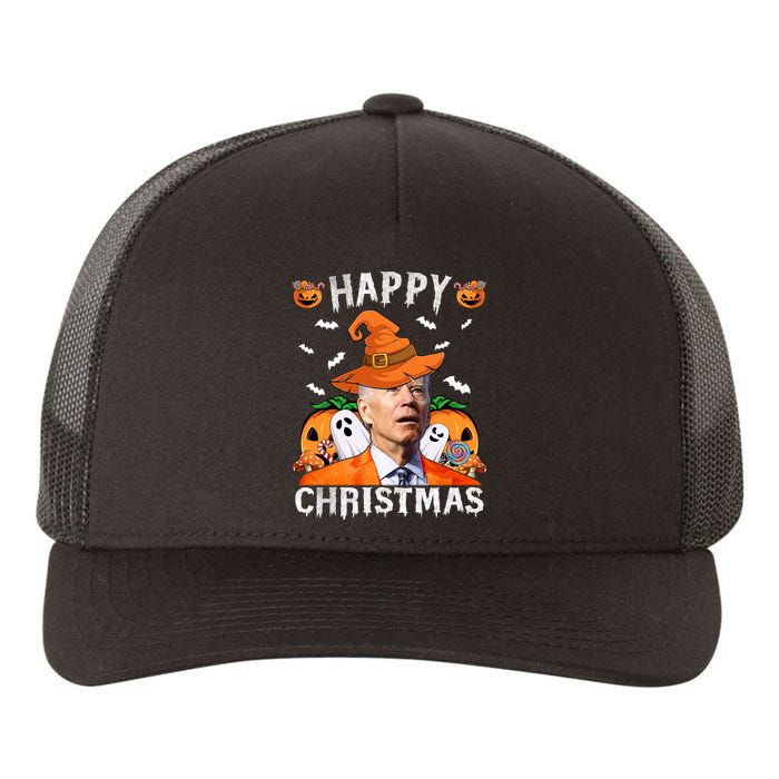 Funny Joe Biden Happy Halloween Happy Christmas Yupoong Adult 5-Panel Trucker Hat