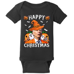 Funny Joe Biden Happy Halloween Happy Christmas Baby Bodysuit