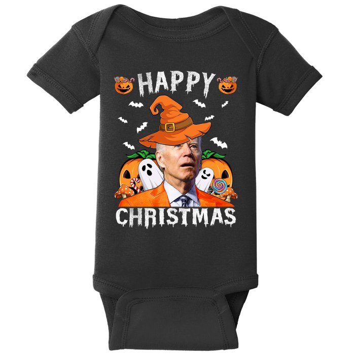 Funny Joe Biden Happy Halloween Happy Christmas Baby Bodysuit