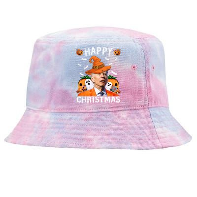 Funny Joe Biden Happy Halloween Happy Christmas Tie-Dyed Bucket Hat