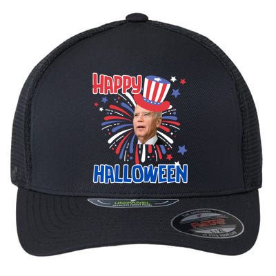 Funny Joe Biden 4th July Confused Happy Halloween Biden Great Gift Flexfit Unipanel Trucker Cap