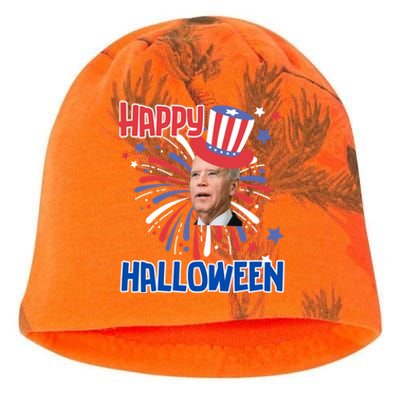 Funny Joe Biden 4th July Confused Happy Halloween Biden Great Gift Kati - Camo Knit Beanie