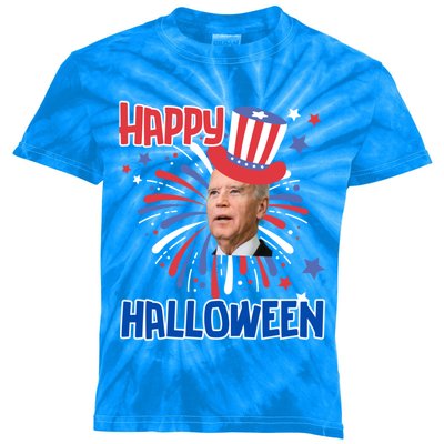 Funny Joe Biden 4th July Confused Happy Halloween Biden Great Gift Kids Tie-Dye T-Shirt