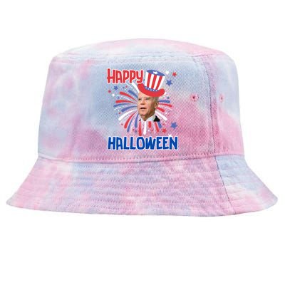 Funny Joe Biden 4th July Confused Happy Halloween Biden Great Gift Tie-Dyed Bucket Hat