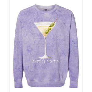 Funny Justin’S Big Martini Drinking Humor Party Colorblast Crewneck Sweatshirt