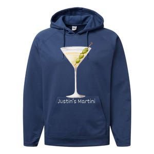 Funny Justin’S Big Martini Drinking Humor Party Performance Fleece Hoodie