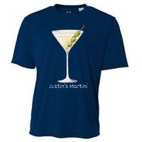 Funny Justin’S Big Martini Drinking Humor Party Cooling Performance Crew T-Shirt