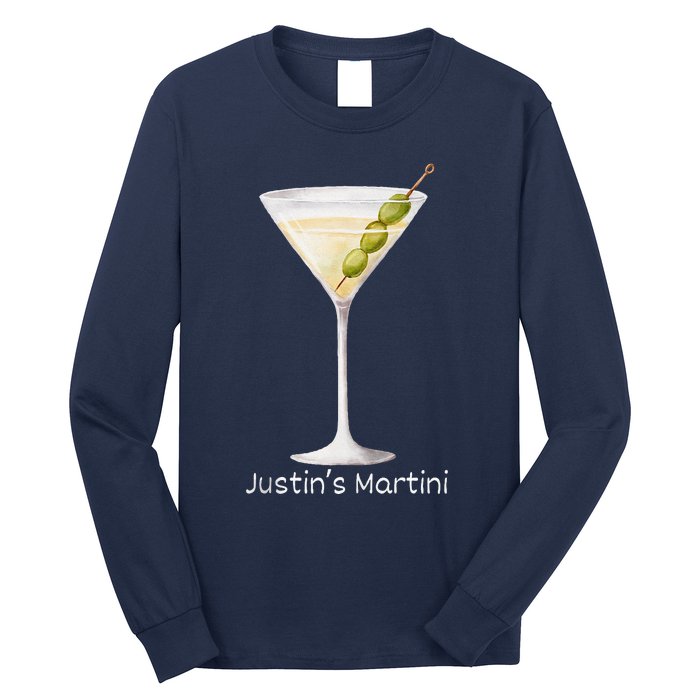 Funny Justin’S Big Martini Drinking Humor Party Long Sleeve Shirt