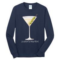 Funny Justin’S Big Martini Drinking Humor Party Tall Long Sleeve T-Shirt