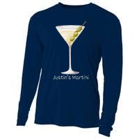 Funny Justin’S Big Martini Drinking Humor Party Cooling Performance Long Sleeve Crew