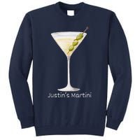 Funny Justin’S Big Martini Drinking Humor Party Tall Sweatshirt