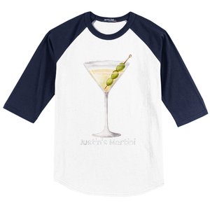 Funny Justin’S Big Martini Drinking Humor Party Baseball Sleeve Shirt