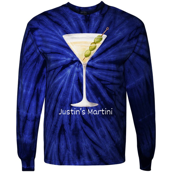 Funny Justin’S Big Martini Drinking Humor Party Tie-Dye Long Sleeve Shirt