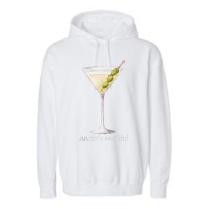 Funny Justin’S Big Martini Drinking Humor Party Garment-Dyed Fleece Hoodie