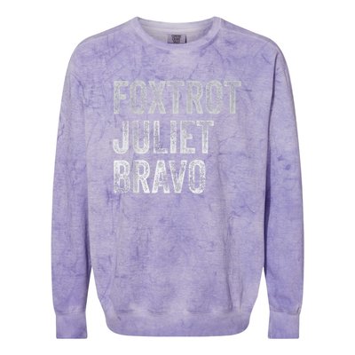 Foxtrot Juliet Bravo Colorblast Crewneck Sweatshirt