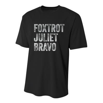 Foxtrot Juliet Bravo Youth Performance Sprint T-Shirt