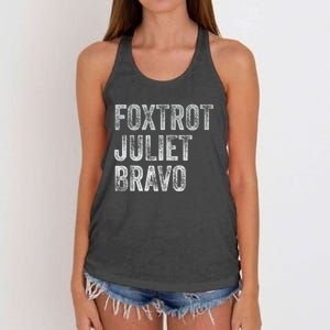 Foxtrot Juliet Bravo Women's Knotted Racerback Tank