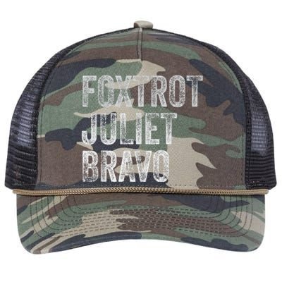 Foxtrot Juliet Bravo Retro Rope Trucker Hat Cap