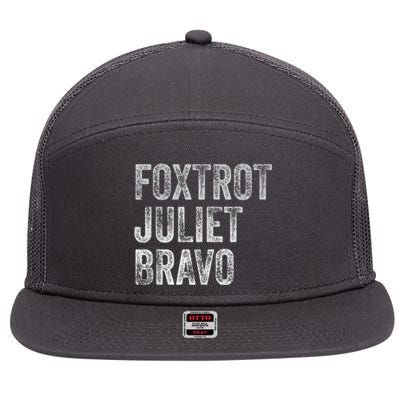 Foxtrot Juliet Bravo 7 Panel Mesh Trucker Snapback Hat