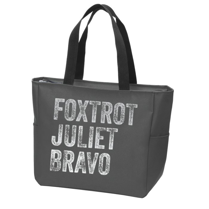 Foxtrot Juliet Bravo Zip Tote Bag