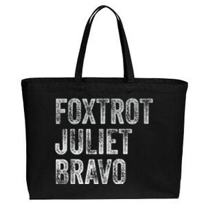 Foxtrot Juliet Bravo Cotton Canvas Jumbo Tote