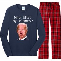 Funny Joe Biden Idiot Republican Who Shit My Pants Politics Long Sleeve Pajama Set