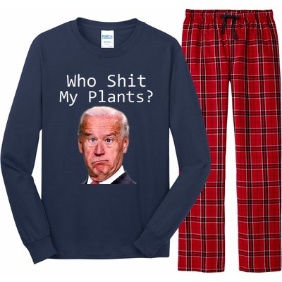 Funny Joe Biden Idiot Republican Who Shit My Pants Politics Long Sleeve Pajama Set