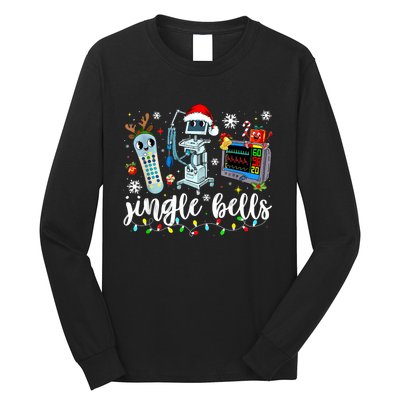 Funny Jingle Bells Telemetry Nurse Christmas Tech Nursing Long Sleeve Shirt