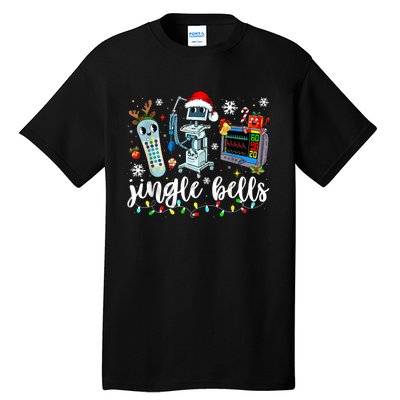 Funny Jingle Bells Telemetry Nurse Christmas Tech Nursing Tall T-Shirt