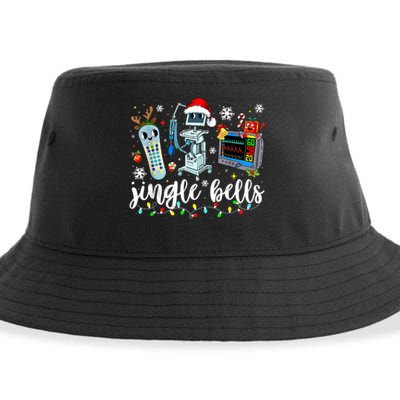 Funny Jingle Bells Telemetry Nurse Christmas Tech Nursing Sustainable Bucket Hat