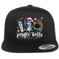 Funny Jingle Bells Telemetry Nurse Christmas Tech Nursing Flat Bill Trucker Hat