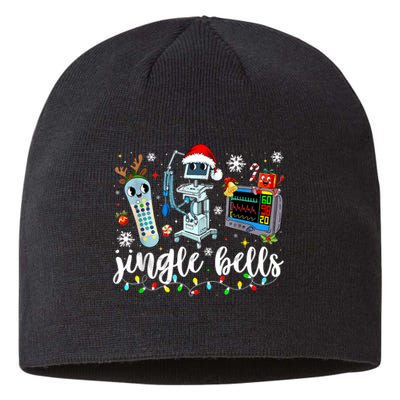 Funny Jingle Bells Telemetry Nurse Christmas Tech Nursing Sustainable Beanie