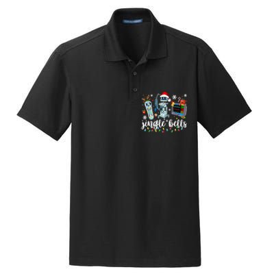 Funny Jingle Bells Telemetry Nurse Christmas Tech Nursing Dry Zone Grid Polo