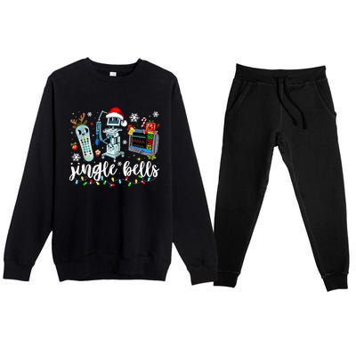 Funny Jingle Bells Telemetry Nurse Christmas Tech Nursing Premium Crewneck Sweatsuit Set