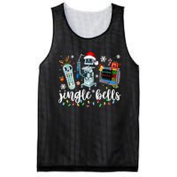 Funny Jingle Bells Telemetry Nurse Christmas Tech Nursing Mesh Reversible Basketball Jersey Tank