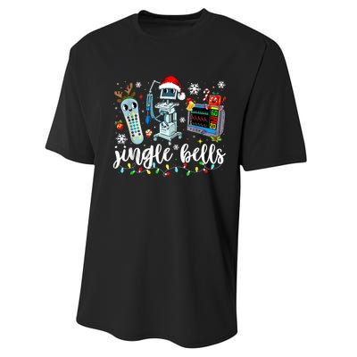 Funny Jingle Bells Telemetry Nurse Christmas Tech Nursing Performance Sprint T-Shirt