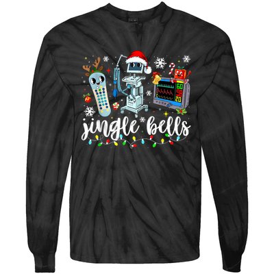 Funny Jingle Bells Telemetry Nurse Christmas Tech Nursing Tie-Dye Long Sleeve Shirt