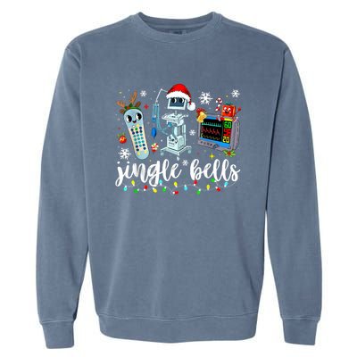 Funny Jingle Bells Telemetry Nurse Christmas Tech Nursing Garment-Dyed Sweatshirt