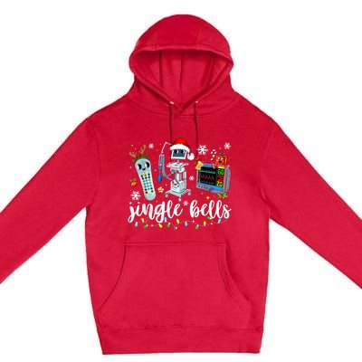 Funny Jingle Bells Telemetry Nurse Christmas Tech Nursing Premium Pullover Hoodie