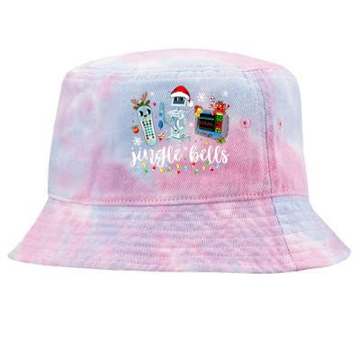 Funny Jingle Bells Telemetry Nurse Christmas Tech Nursing Tie-Dyed Bucket Hat