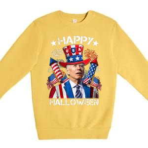 Funny Joe Biden 4th Of July Happy Halloween Firework Premium Crewneck Sweatshirt