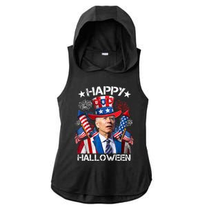 Funny Joe Biden 4th Of July Happy Halloween Firework Ladies PosiCharge Tri-Blend Wicking Draft Hoodie Tank