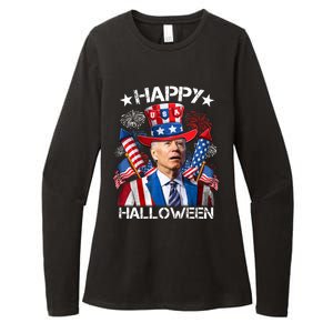 Funny Joe Biden 4th Of July Happy Halloween Firework Womens CVC Long Sleeve Shirt